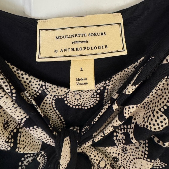 NWOT: Anthropologie Moulinette Souers Brisbane Boho Black Cream Maxi Dress•Large - Picture 8 of 8